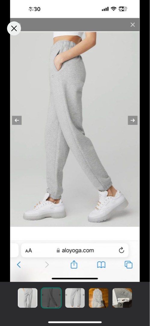 Alo yoga Heather Grey Sweatpants, Women's Fashion, Bottoms, Other Bottoms  on Carousell