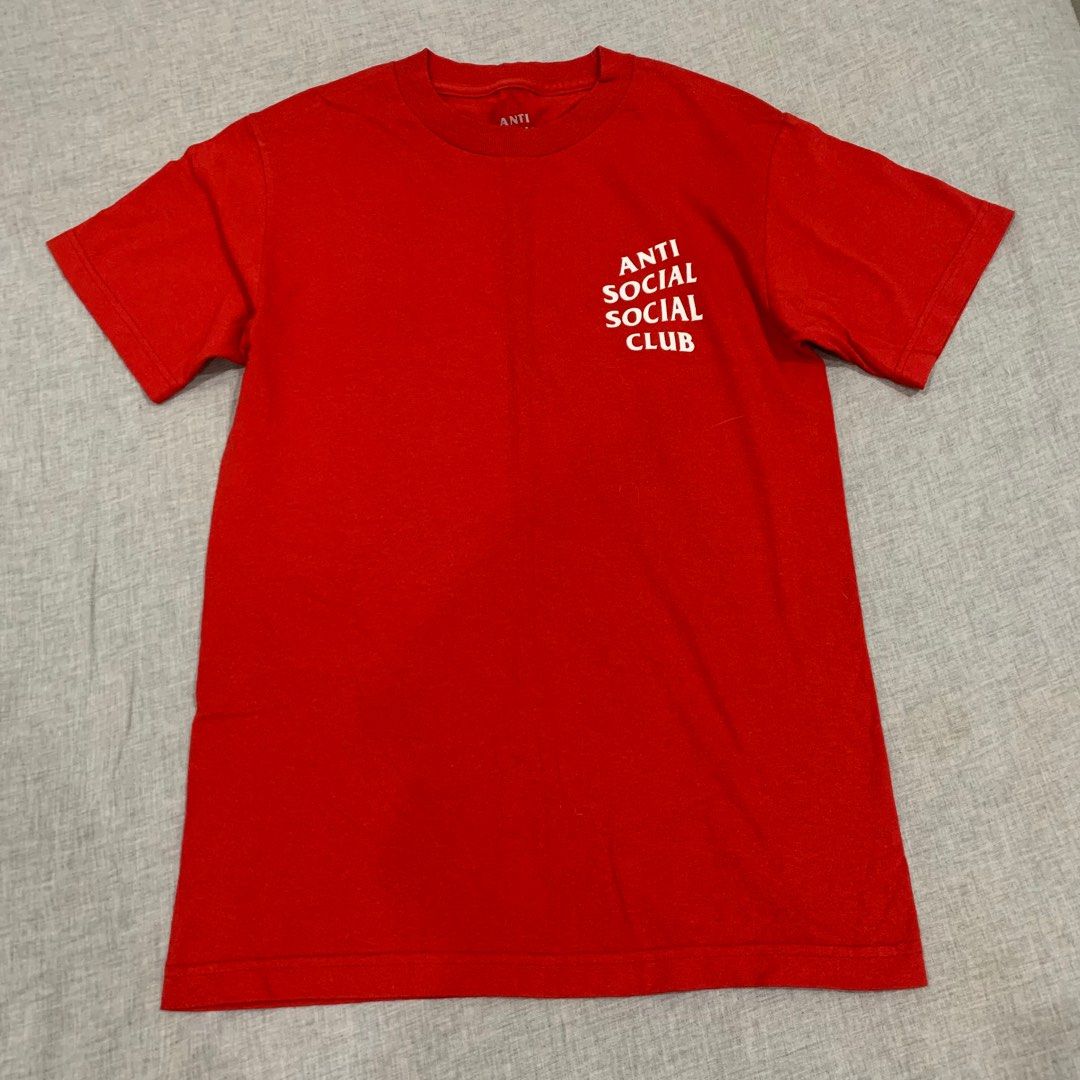 Anti social club red t shirt