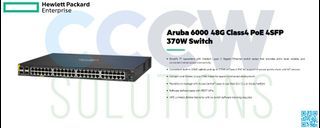 Aruba 6000 48G Class4 PoE 4SFP 370W Switch