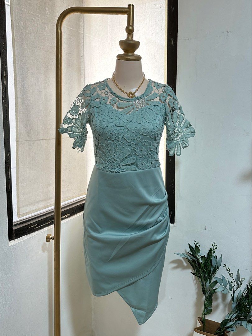 Bangkok BKK mint green semi formal wedding bridal lace elegant classy evening cocktail dress, Women's Fashion, Dresses & Sets, Dresses on Carousell Bangkok BKK mint green semi formal wedding bridal lace elegant classy evening cocktail dress, Women's Fashion, Dresses & Sets, Dresses on Carousell