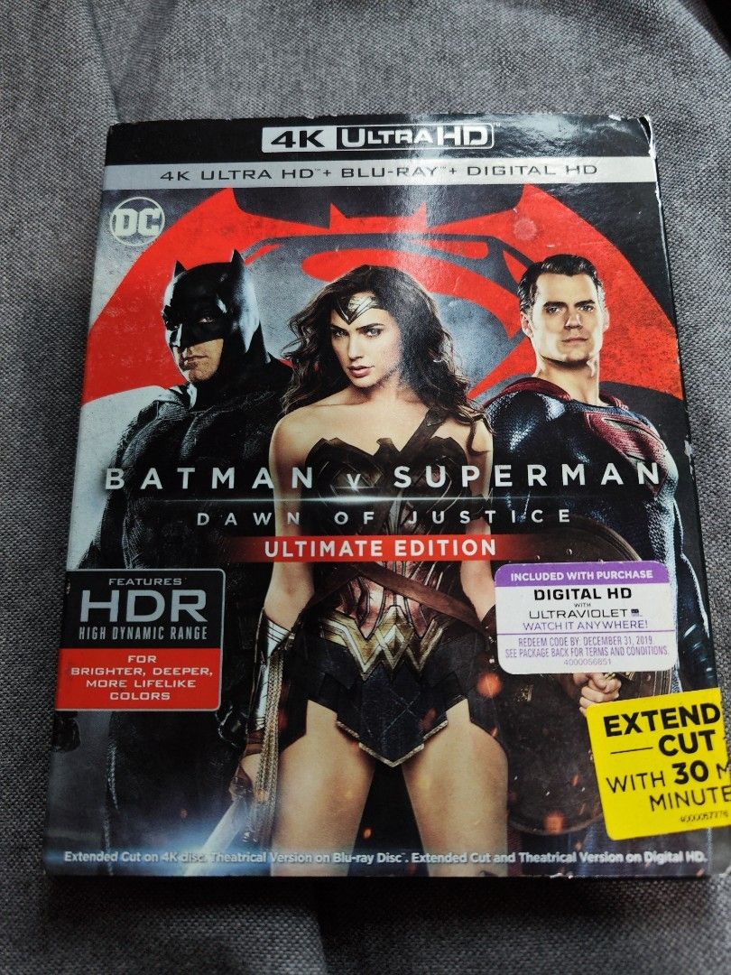 Batman V Superman 4K UHD BLU RAY, Hobbies & Toys, Music & Media, CDs & DVDs  on Carousell