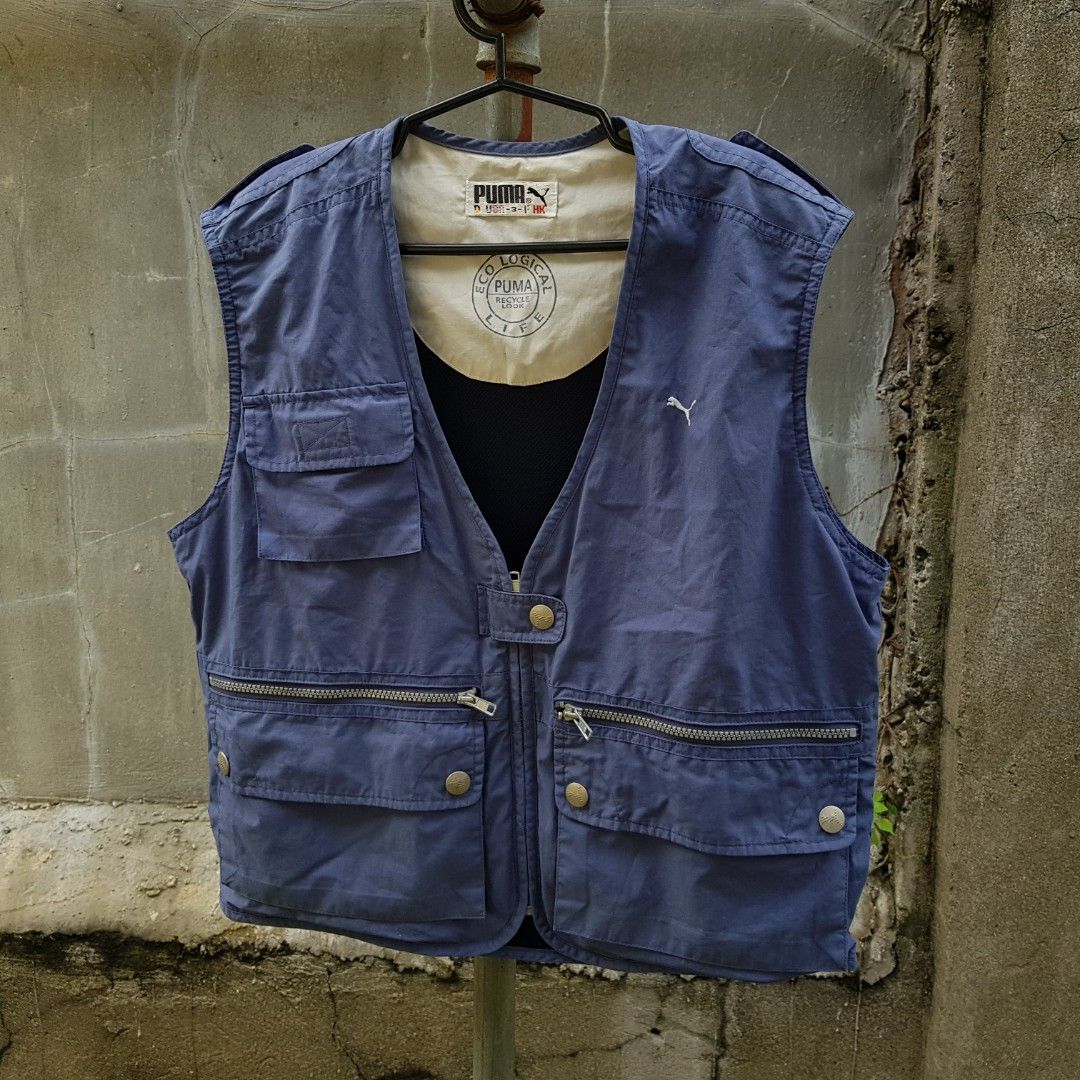 Blue Utility Vest, Men's Fashion, Coats, Jackets and Outerwear on Carousell
