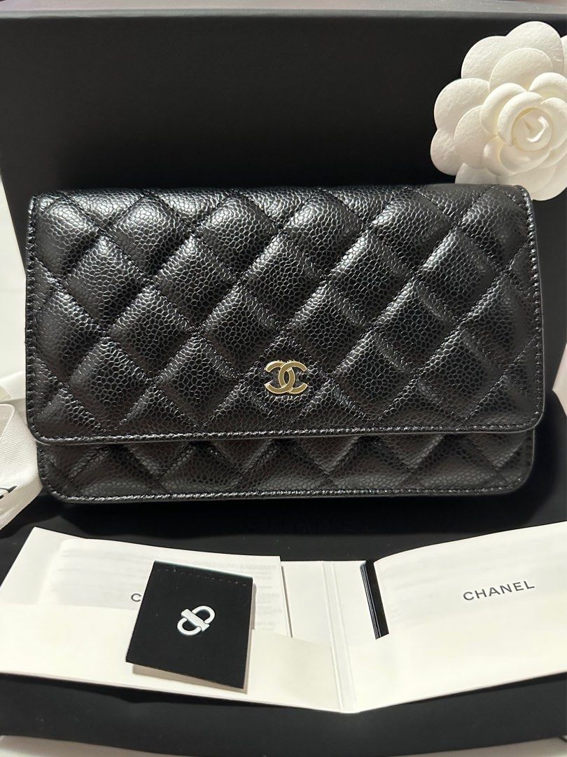 BNIB Chanel 23C Classic Wallet on Chain Black Caviar GHW