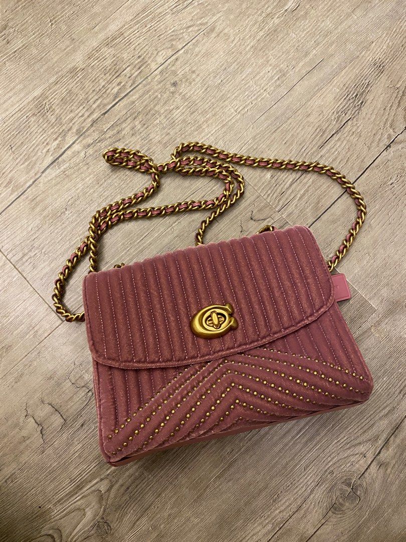 Coach quilted velvet parker top shoulder bag
