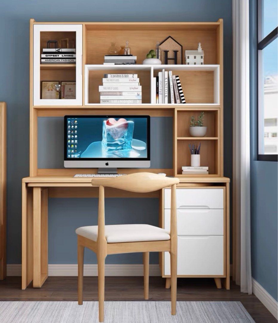 Book shelf and study table, Furniture & Home Living, Furniture, Shelves