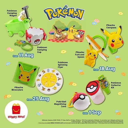 8 Pokemon McDonalds toys + Pikachu carrier, Hobbies & Toys, Toys