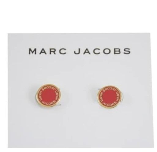 Marc jacobs logo disc top stud earrings