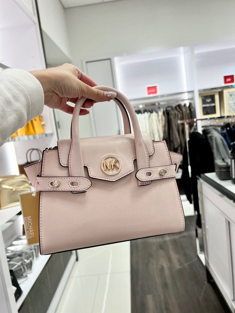 Micheal Kors Carmen Small Flap Crossbody in Signature Sherbet, Luxury, Bags  & Wallets on Carousell