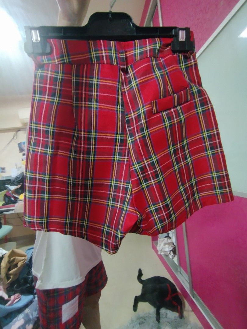 FREE BRAND NEW Red Plaid Checkered Shorts Women s Fashion