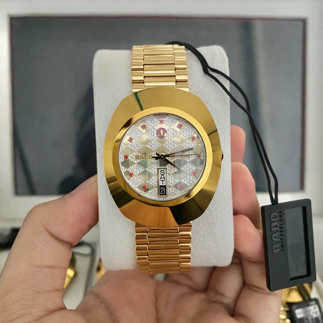 Brandnew Rado Diastar Red Stone Dial Mens Luxury Watches on
