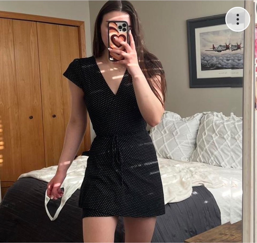 Brandy melville polka dot shop wrap dress
