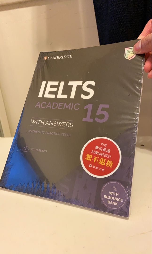 with　Carousell　興趣及遊戲,　IELTS　Book　with　with　Academic　Bank,　15　Resource　書本　文具,　Student's　Cambridge　Audio　Answers　教科書-
