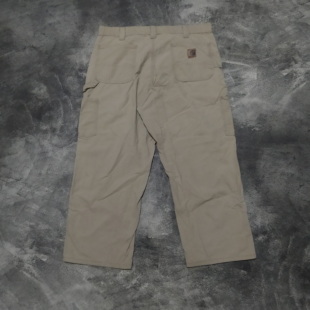 Carhartt B151 Tan Loose Fit Carpenter Canvas Work Pants Big Size not double knee