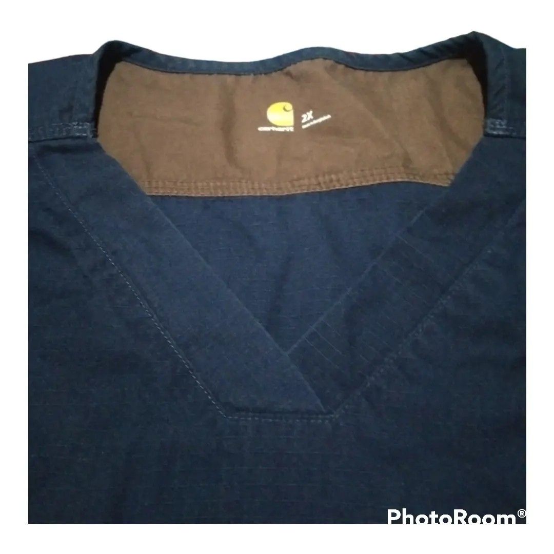Carhartt Mens Top Scrub Suit (Category: Medical Supplies & Tools) located in Tacloban City. Submitted by thrift500waray (Listing ID 1211371864, Image 3). Description: Carhartt Mens Top Scrub Suit Size: 2XL Dimes: Front- 29x27.5 Back- 30x27.5 Color rate: 9/10 Excellent condition 650 + sf ➡️SWIPE TO SEE DETAILS. Please note that item/s are thrifted/pre-loved so manage your expectations..