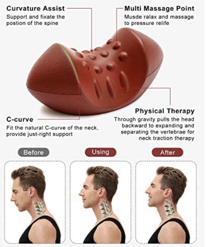 Cervical neck ache pain relief pillow, Health & Nutrition, Massage