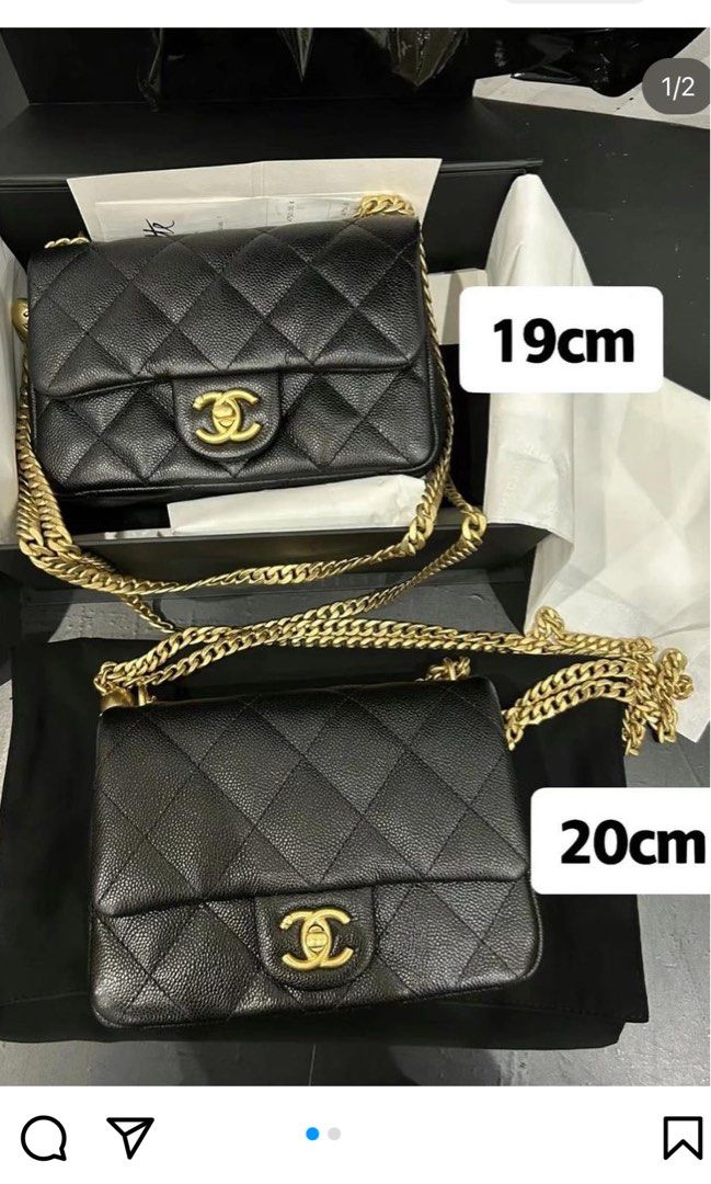 BNIB Chanel 23P Mini Flap Bag Adjustable Heart Pearl Crush