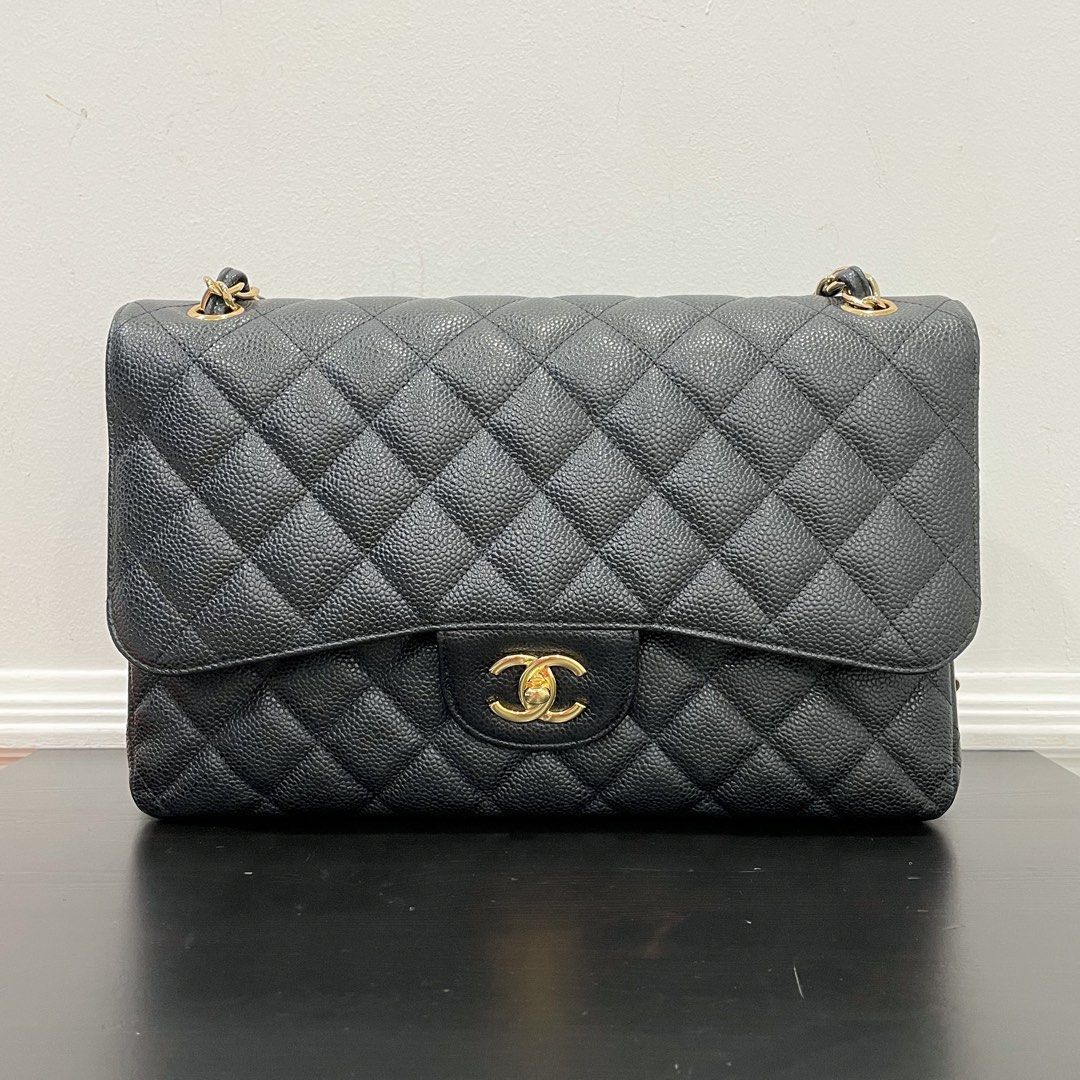 Chanel Black Caviar SHW Classic Jumbo Double Flap – Designer Exchange Ltd