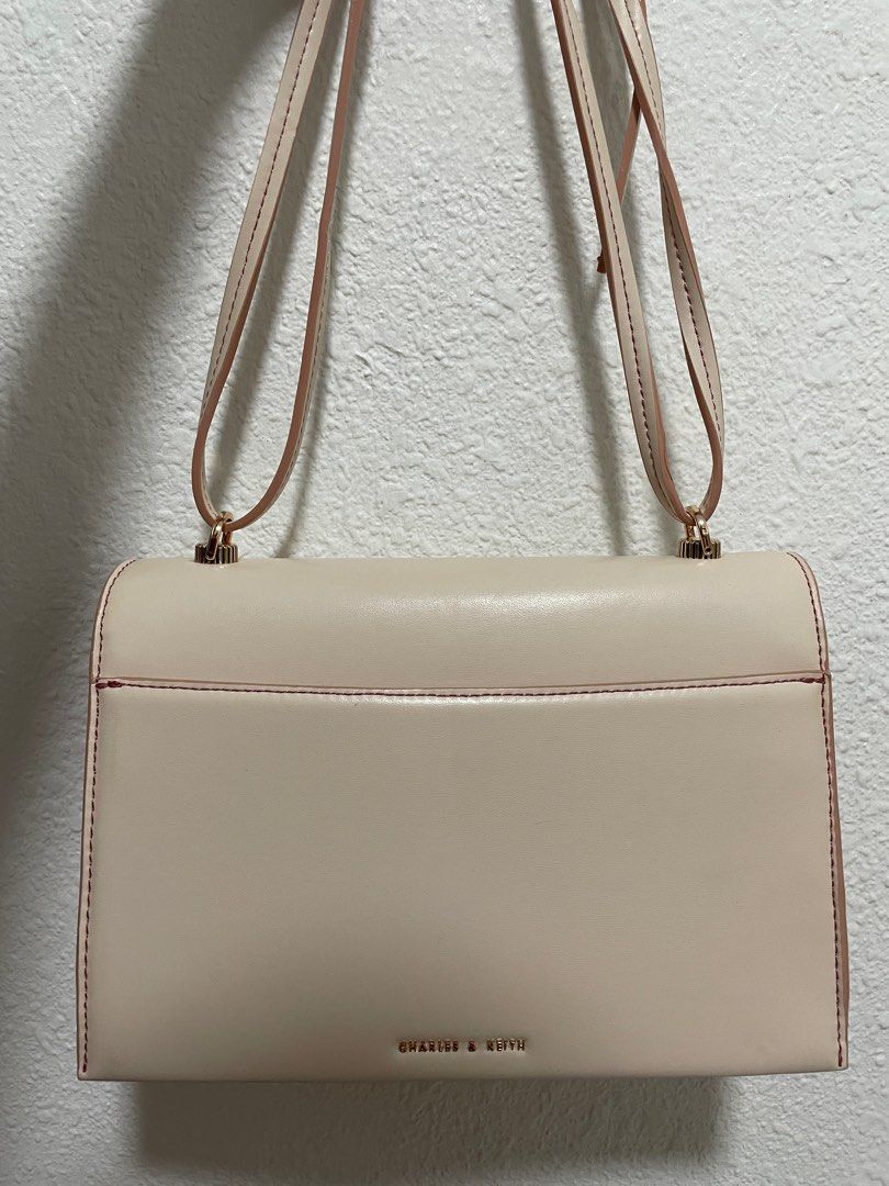 Charles & Keith Shoulder Crossbody Bag Light Pink, Women's Fashion