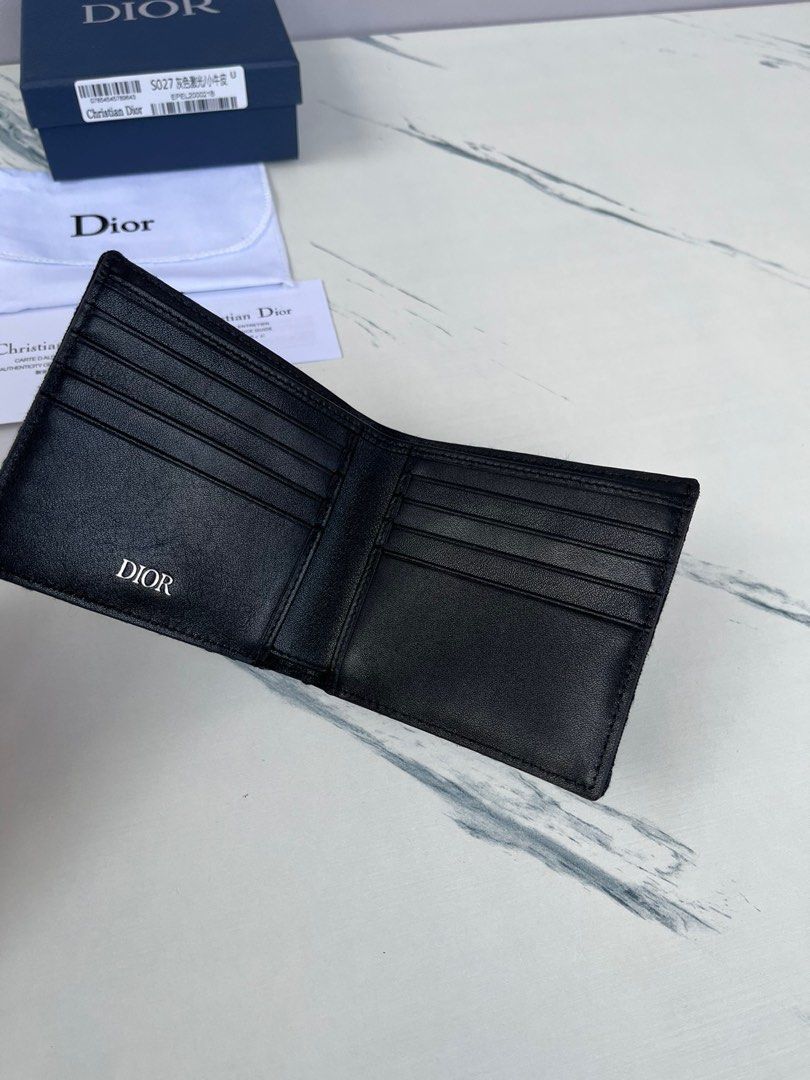 Wallet with Bill Clip Black CD Diamond Canvas