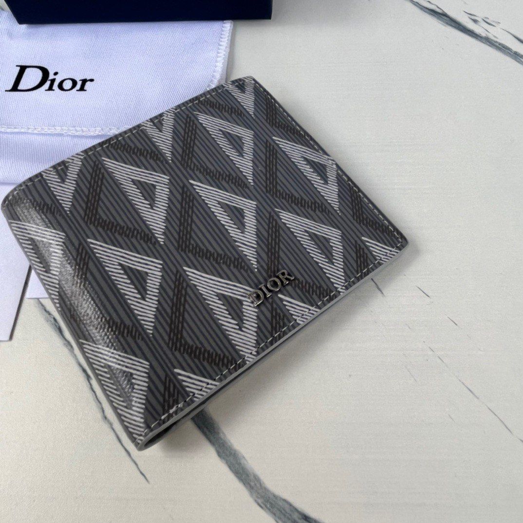 Magnetic Card Holder Dior Gray CD Diamond Canvas