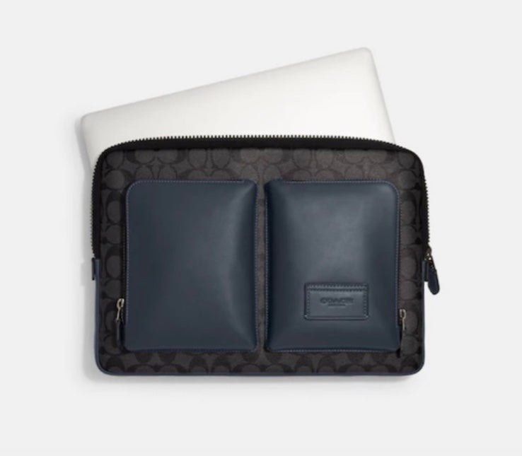 Coach Utility Laptop Case In Colorblock Signature Canvas, Men's Fashion