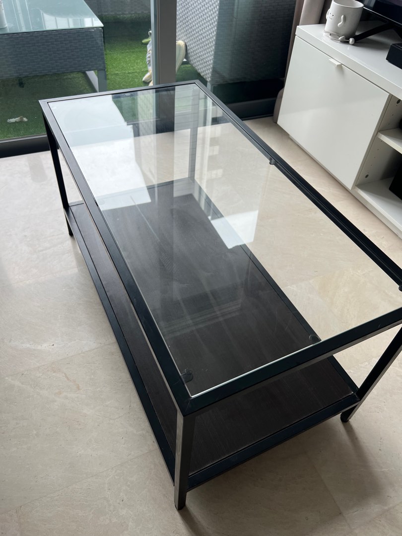 Coffee Table Glass Top, Furniture & Home Living, Furniture, Tables