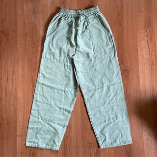 Cotton Highwaist Drawstring Pants Green
