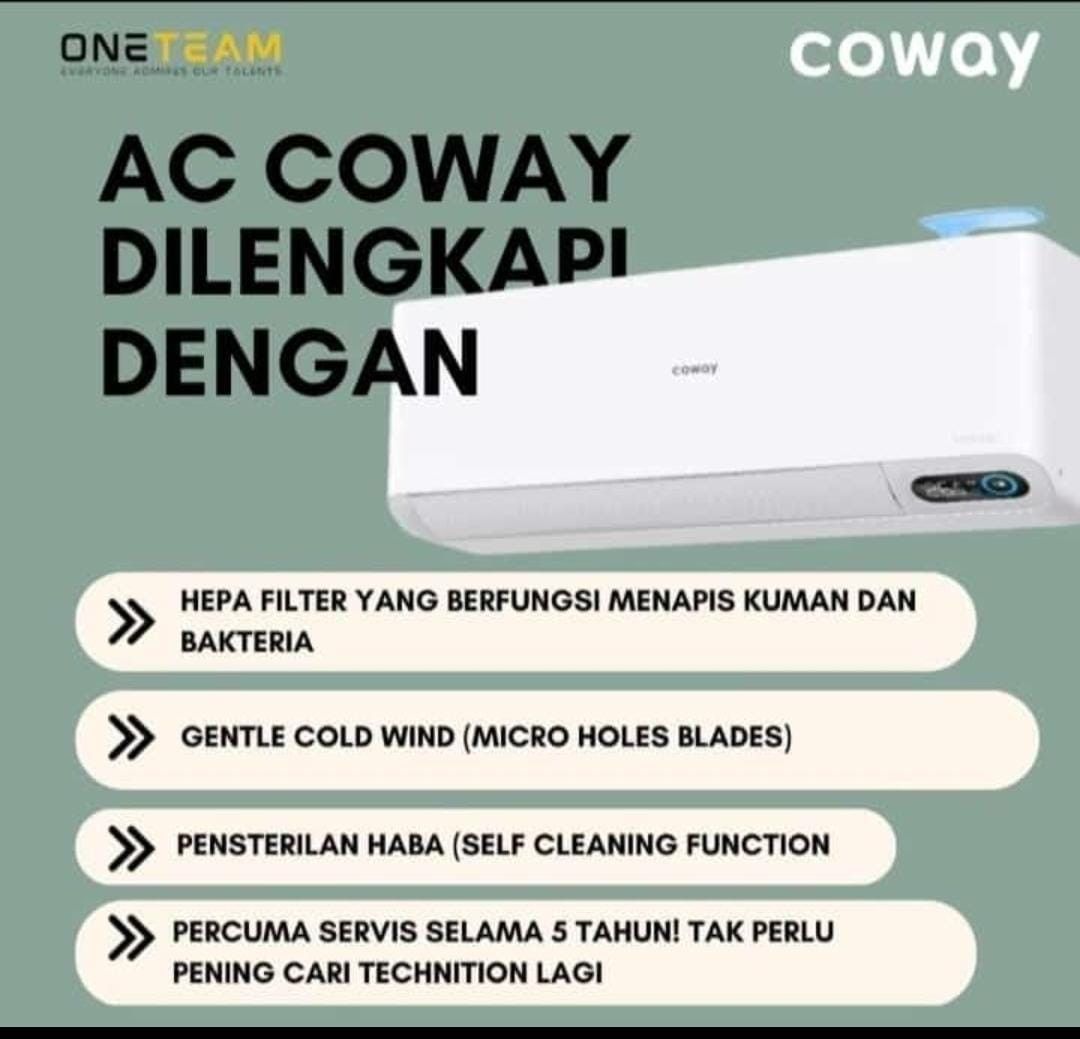 Coway Aircond 1HP & 1.5HP RM100/RM110 Bulanan, TV & Home Appliances