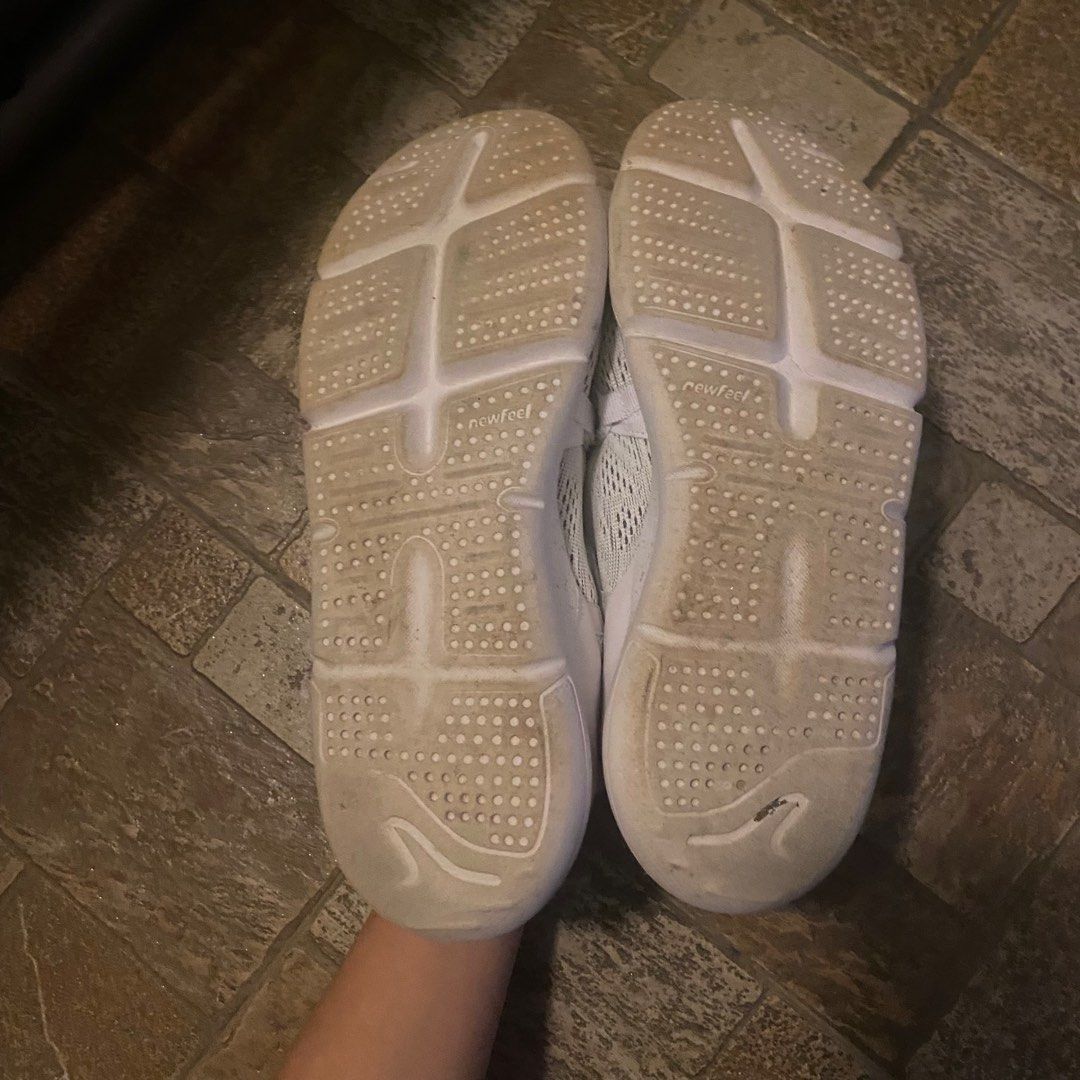 decathlon white walking running shoes for school, Women's Fashion