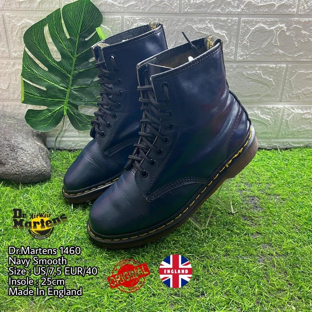 Docmart Dr.Martens Second Original 1460 Navy Smooth Leather 8 hole