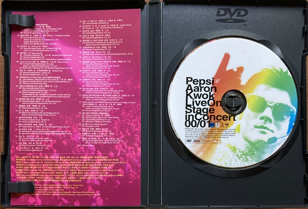 DVD 郭富城Aaron Kwok Fu Shing Pepsi Aaron Kwok Live On Stage In