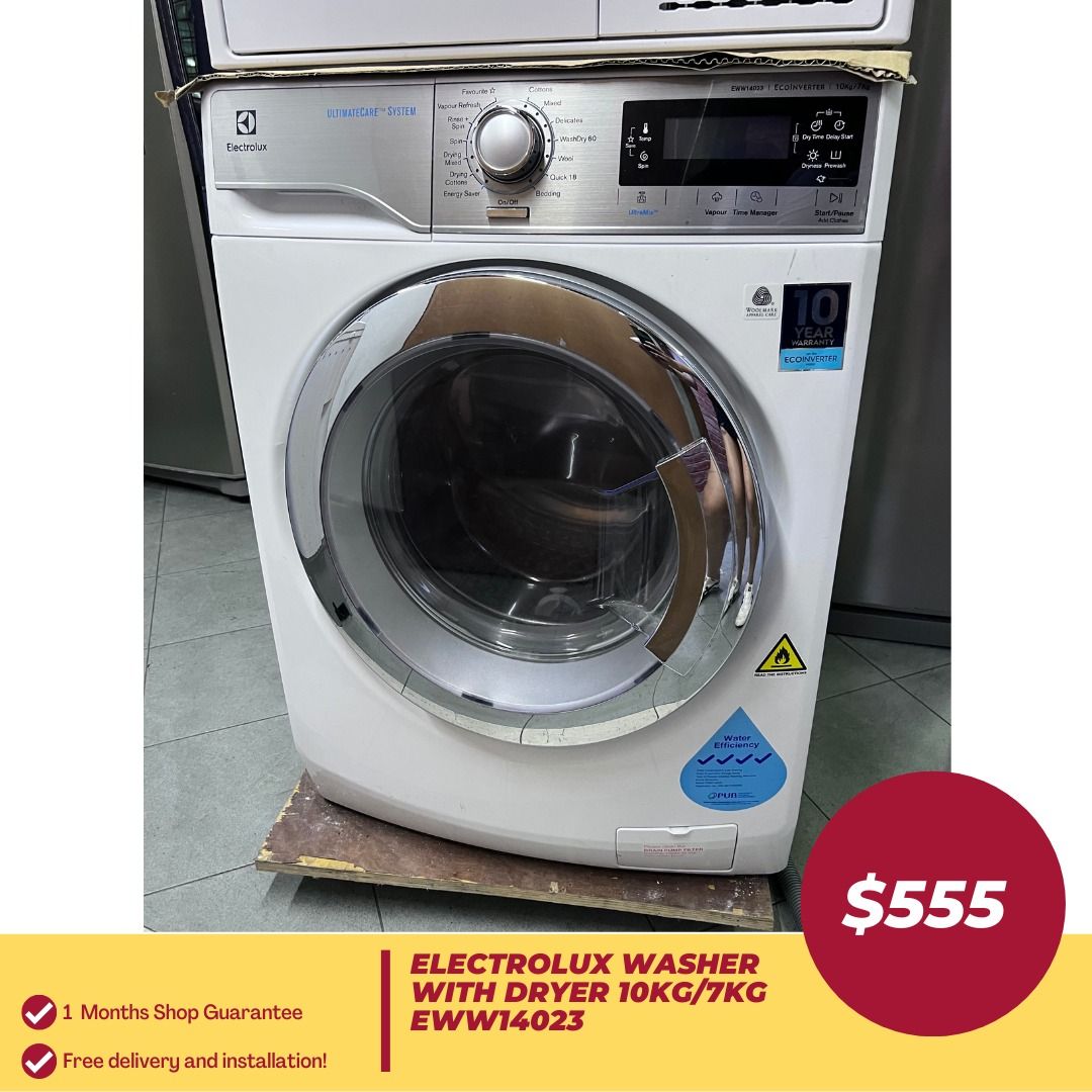 ELECTROLUX Washer with Dryer 10kg/7kg EWW14023, TV & Home Appliances