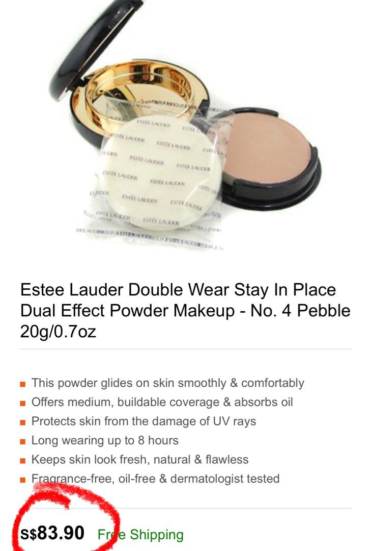 Estee Lauder Double Wear Stay in Place Matte Powder Foundation SPF 10 | 4N1 Shell Beige 0.42 oz
