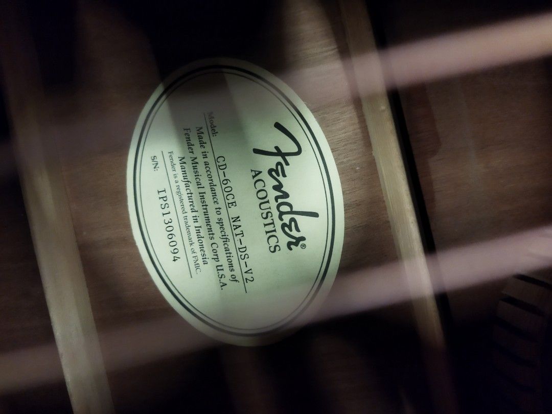 Fender acoustic CD 60CE Natural, Hobbies & Toys, Music & Media, Musical ...