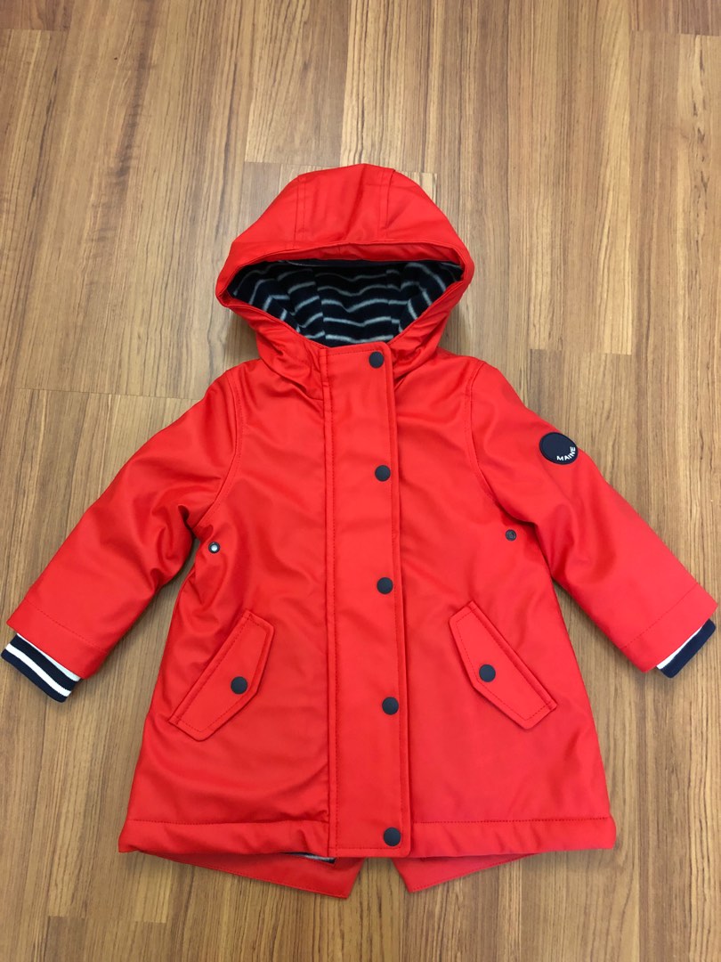 Girls Red Rubber Parka Jacket Babies Kids Babies Kids