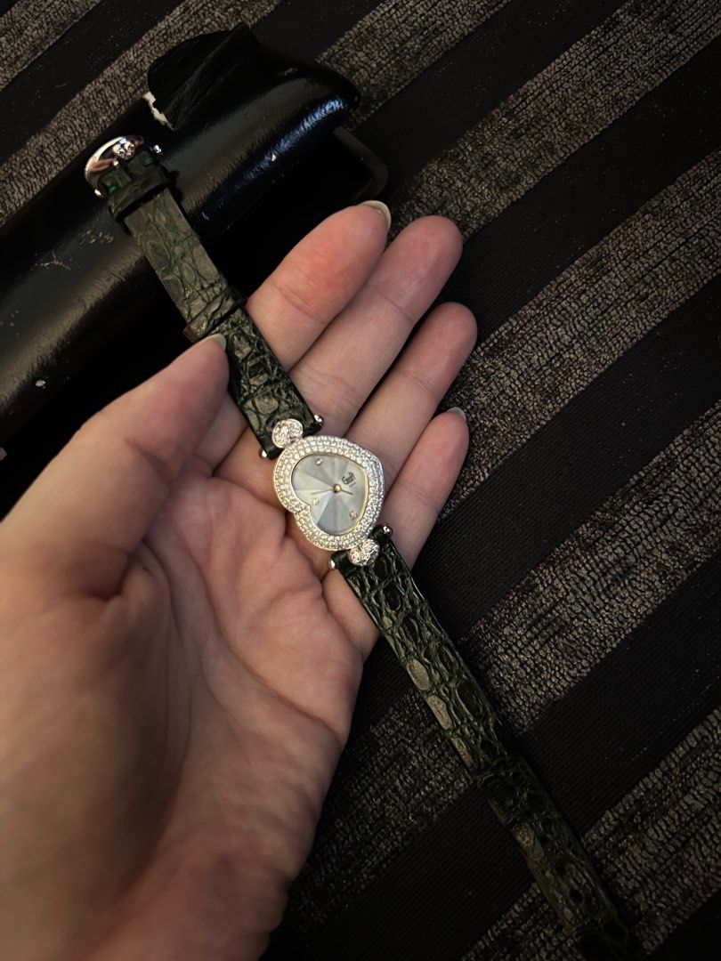 Graff 18K White Gold Diamond Heart Watch