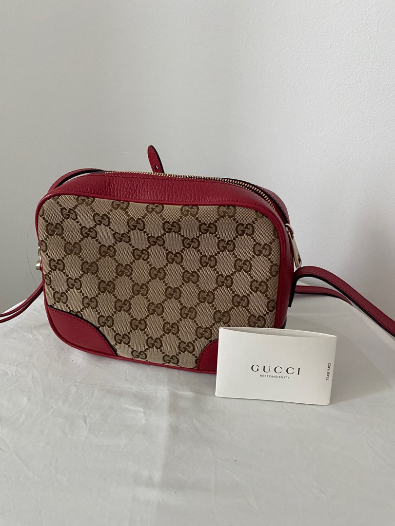 Gucci GG Supreme Bree Camera Crossbody Bag in Caspian Blue NEW