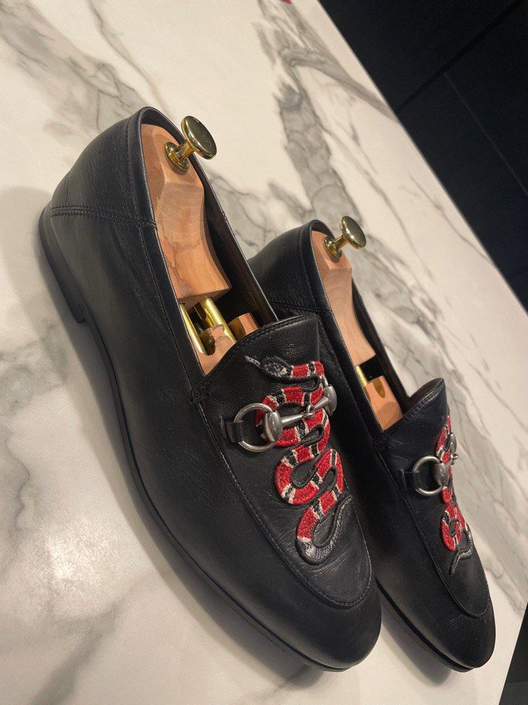 Gucci leather loafer with kingsnake new arrivals