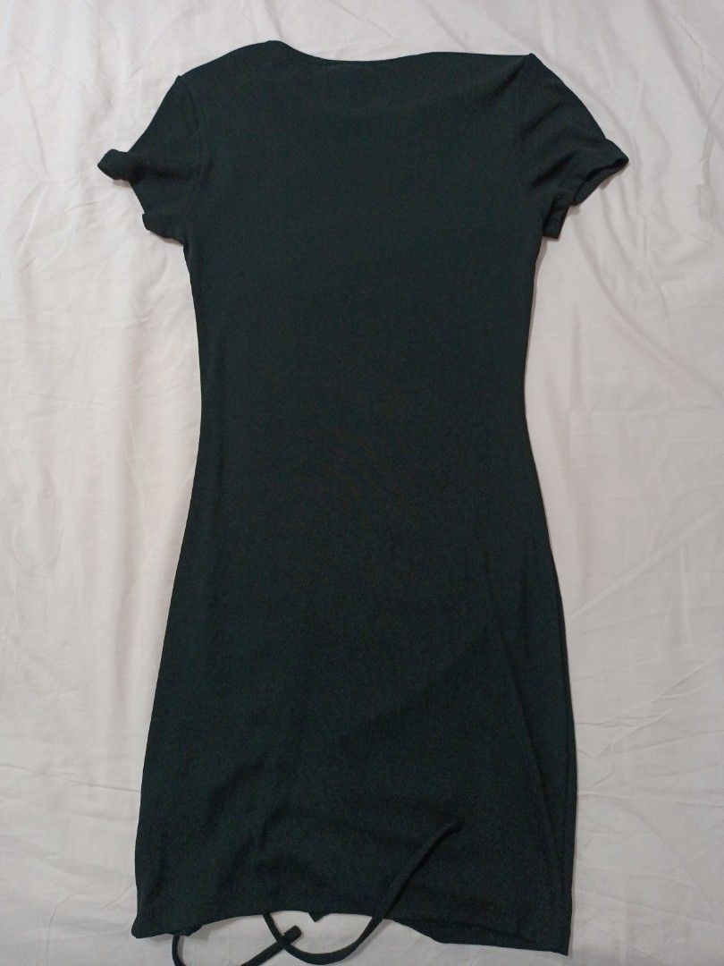 princess polly baby blue dress Short Sleeve Cinched Waist Underbust Seam Detail T-Shirt Dress In Black |  EGO US