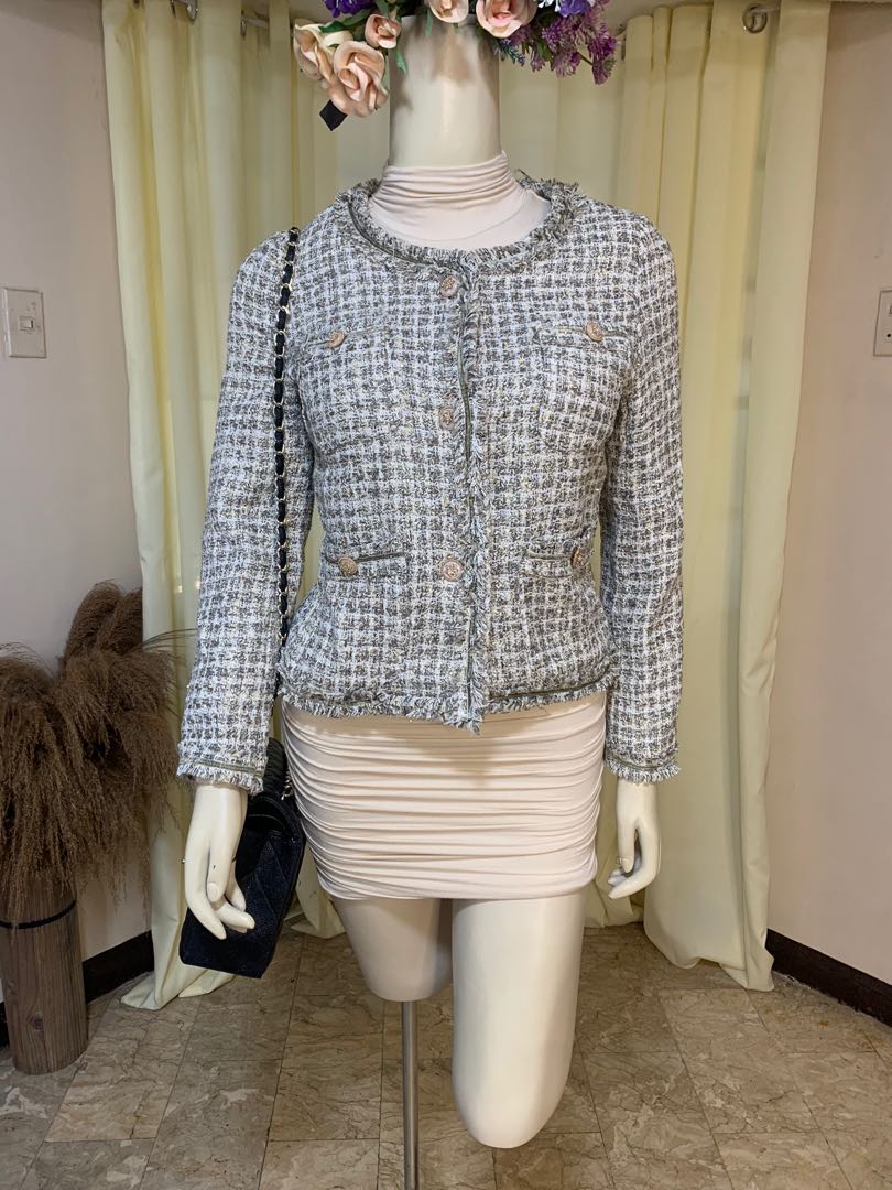 HQ GREY TWEED JACKET, Women's Fashion, Coats, Jackets and Outerwear on