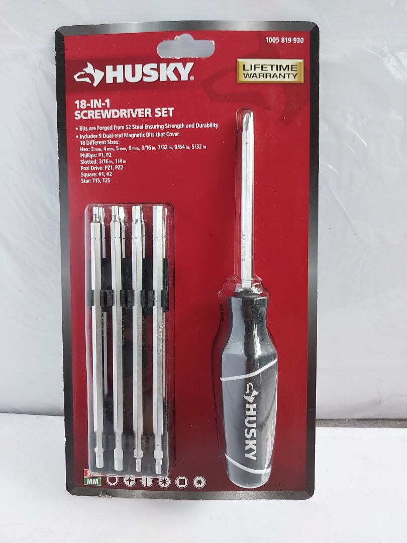Husky Screwdriver 18in1 Interchangeable Blade Set NewUSA, Furniture