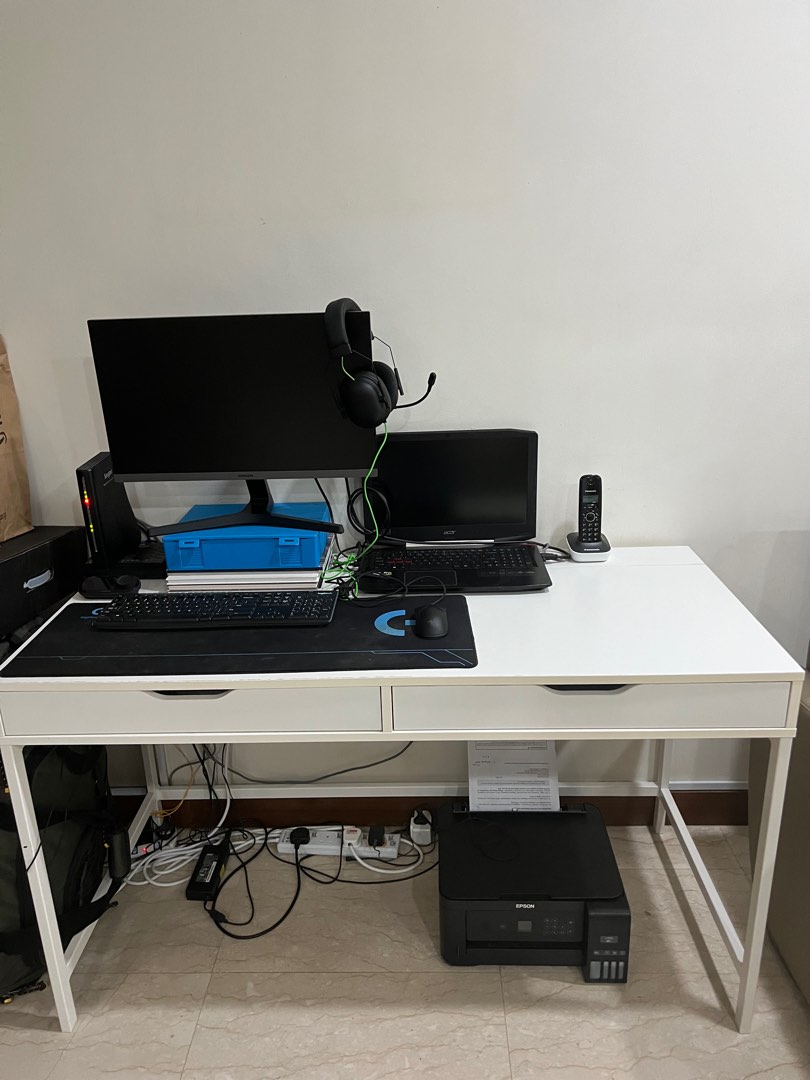 IKEA Computer/Study Table with cable management tray, Furniture & Home ...