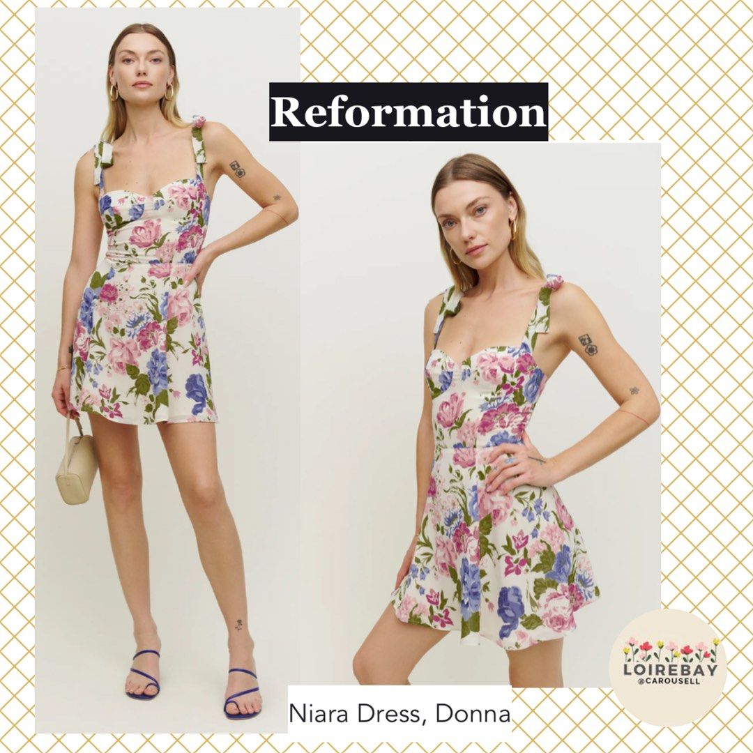 Reformation Niara mini dress Donna floral pink Women s Fashion Dresses Sets Dresses on Carousell