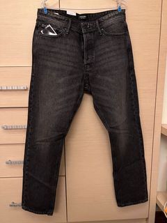 Jack&Jones 水洗灰 牛仔褲 小直筒 Straight Fit
