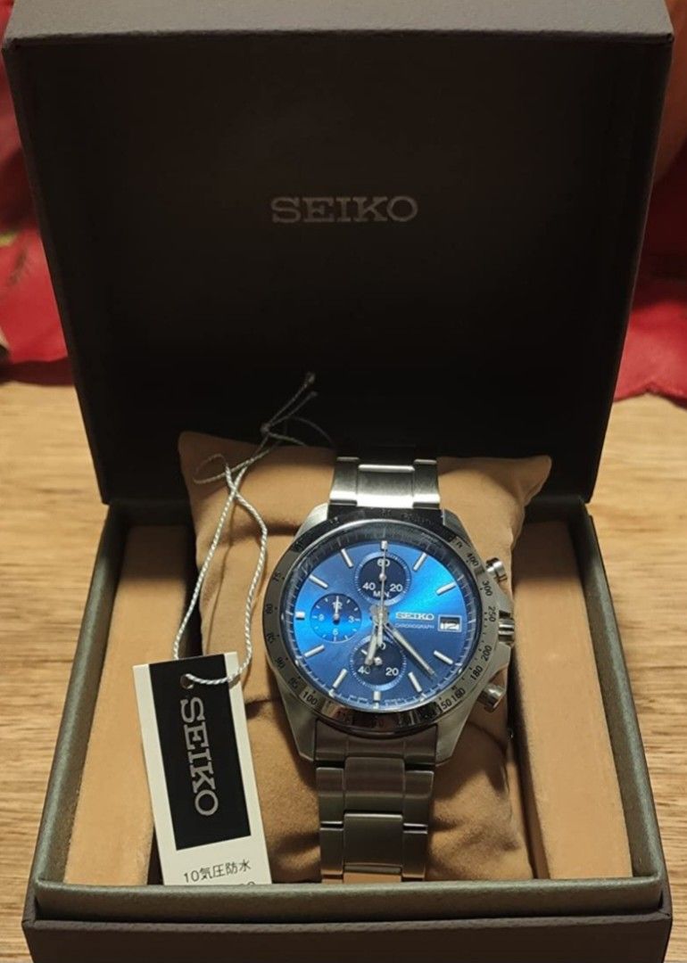 *JDM*Seiko Spirit SBTR023 Chronograph Blue Dial Japanmade Men's Stainless Steel Watch Birthday