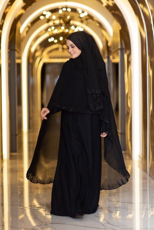 Jubah Cape Hitam Harga asal rm499 Women s Fashion Muslimah