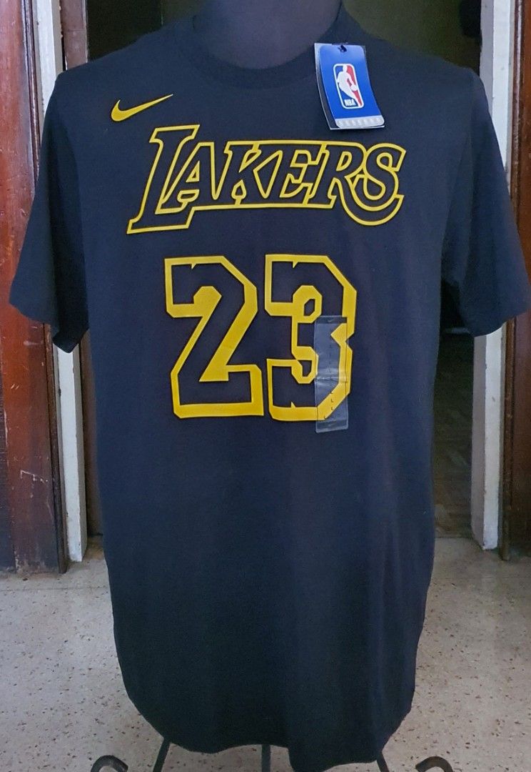 Nike LeBron James Black Los Angeles Lakers Name & Number Mamba T-Shirt