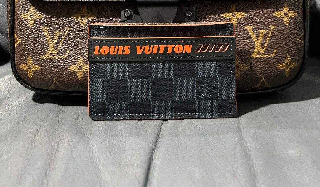 Louis vuitton Cobalt Race Damier Card Holder, Luxury, Bags