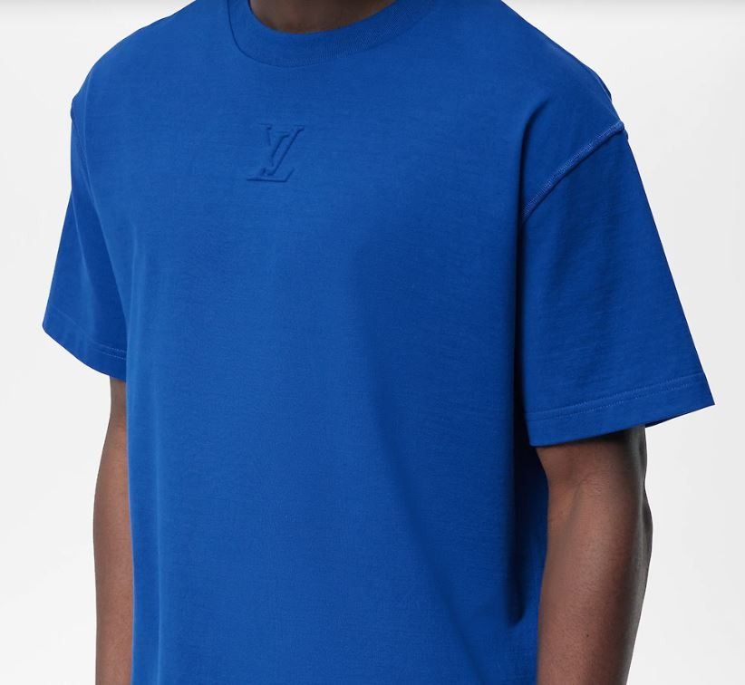 Louis Vuitton Embossed Tee Shirt blue france sz M
