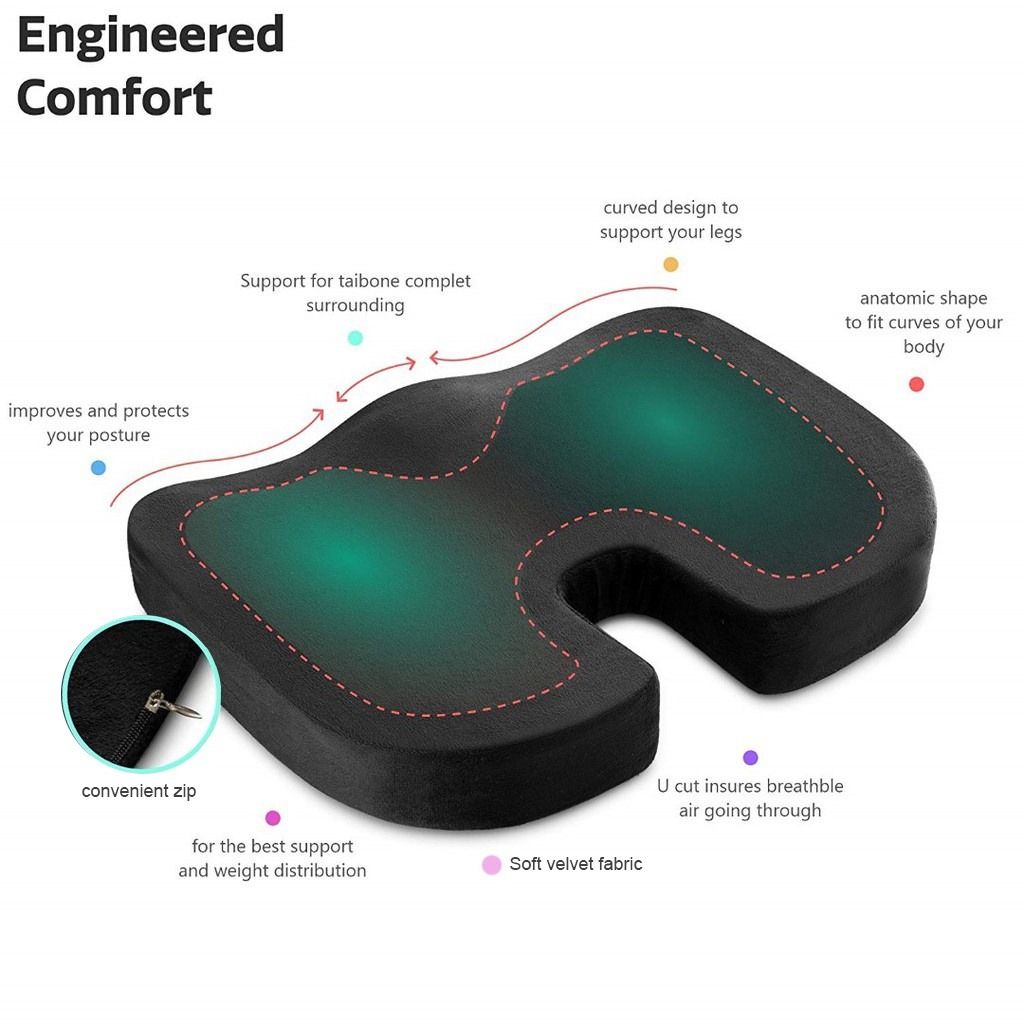 Cushion Lift Hips Up Seat Cushion, Lift Hips Up Seat Cushion, Orthopedic  Memory Foam Support Cushion Compatible With Sciatica, Tailbone And Hip Pain